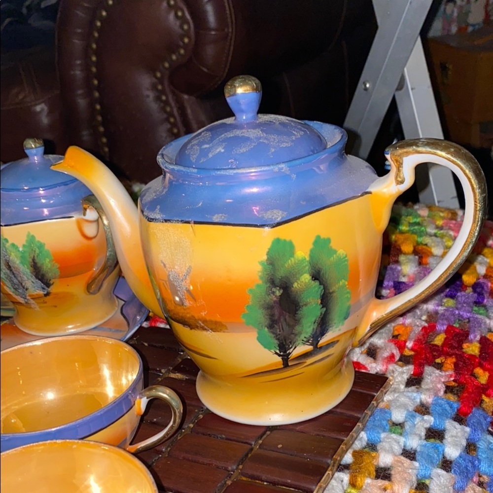 BX46 Vintage 23pc Unique TT Takito Japan Colorful Tea Set Hand painted - Picture 3 of 13